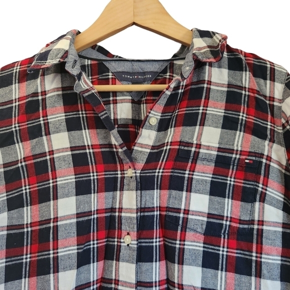 Tommy Hilfiger MEDIUM plaid long-sleeve button-down shirt corpcore westerncore - Picture 3 of 8